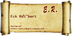 Eck Róbert névjegykártya