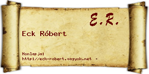 Eck Róbert névjegykártya